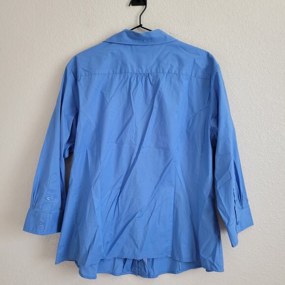 Riders by Lee Womens Sz XXL Cotton Blend Button Up Blouse Light Blue - Picture 4 of 4
